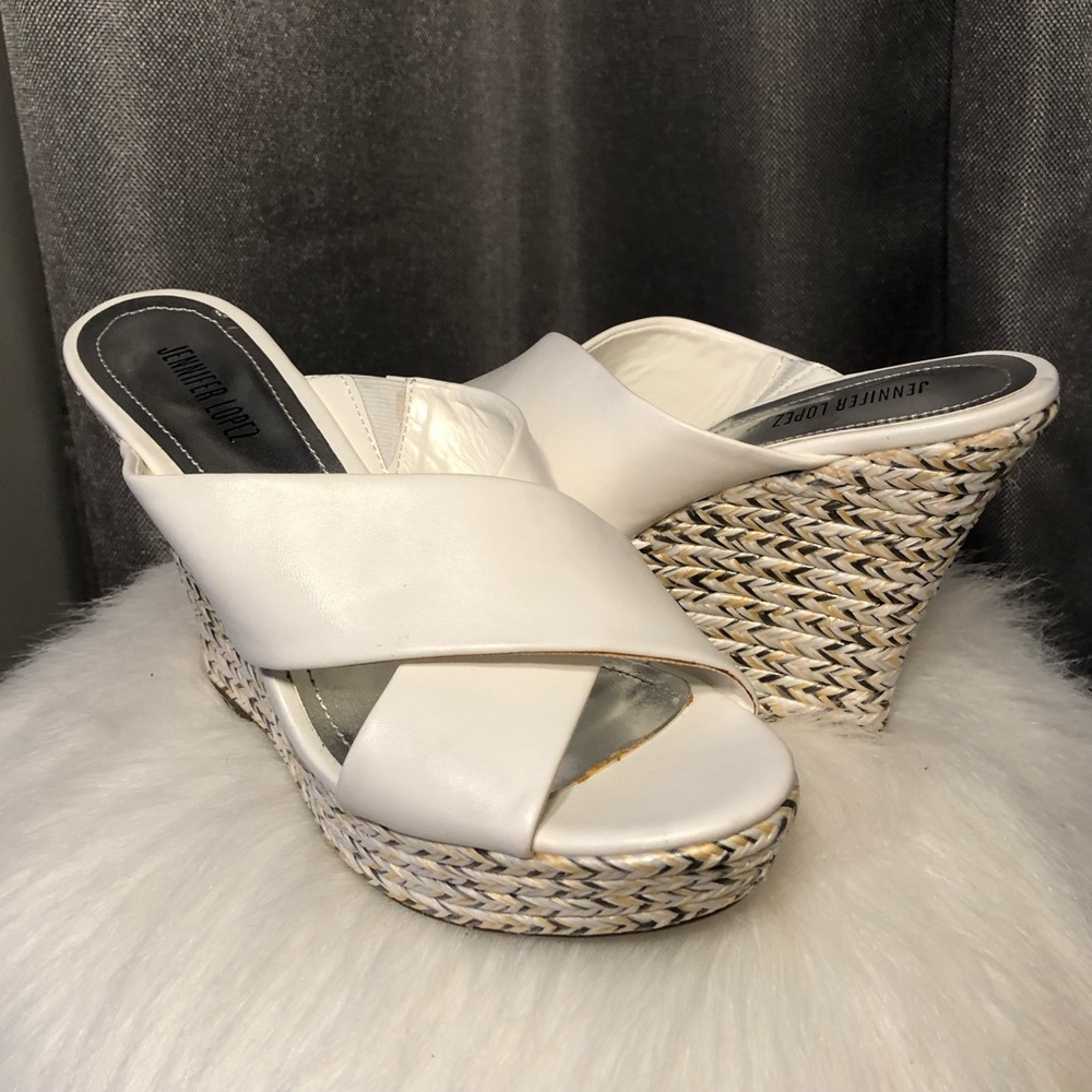 Jennifer Lopez Kohl’s Wedges Pattern White 7